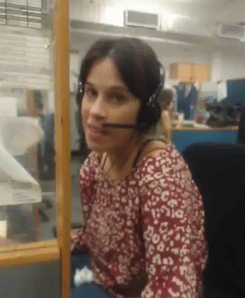 Girl At Call Centre Office GIF