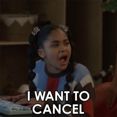 Girl At Keyboard Saying I Want To Cancel GIF