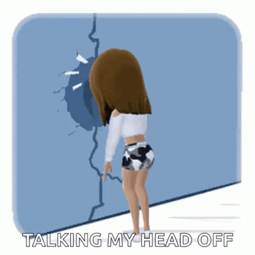 Girl Avatar Banging Head On Wall