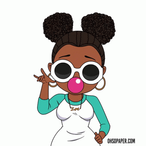 Girl Blowing Pink Bubble Saying Girl Bye