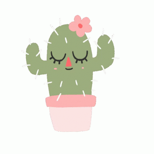 Girl Cactus Flower On Head Spinning GIF