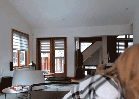 Girl Carries Big Furry Dog GIF