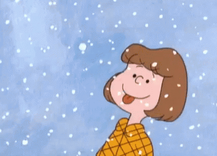 Girl Catching Snowflake GIF