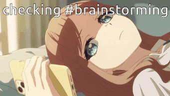 Girl Checking Phone Brainstorming GIF