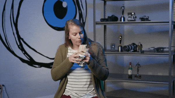 Girl Chow Taco And Spill GIF