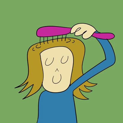 Girl Combing Her Hairy Hair GIF