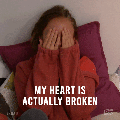 Girl Covering Face With Broken Heart