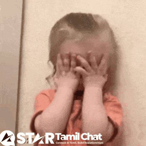 Girl Covering Face With Hands and Star Tamil Chat Logo