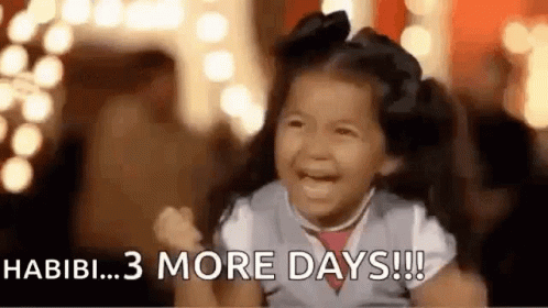 Girl Crying and Laughing Habibi 3 More Days