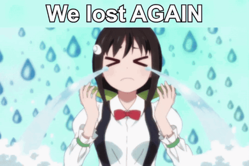 Girl Crying in Water Saying We Lost Again