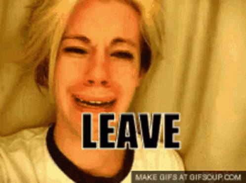 Girl Crying With Leave Above