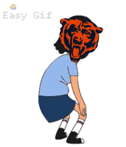 Girl Dancing With Bear Head GIF