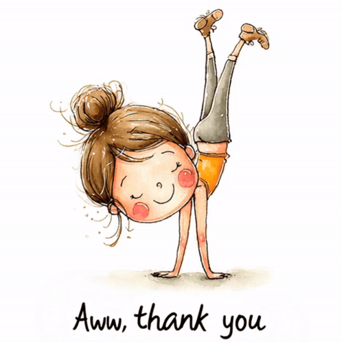 Girl Doing Handstand Saying Aww Thank You GIF