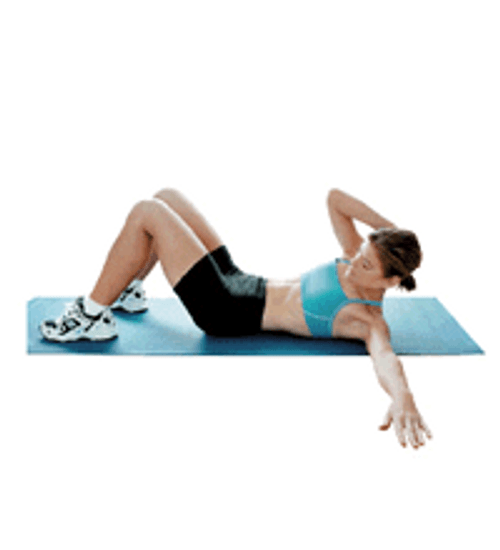 Girl Doing Pilates Crunches Exercise GIF