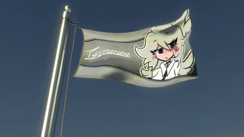 Girl Drawing on White Flag Zycaran