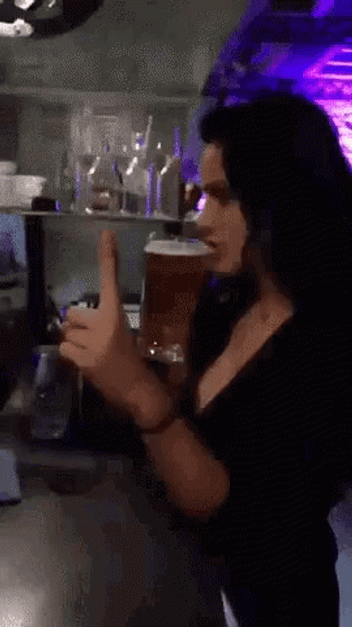 Girl Drinking Beer In Few Seconds GIF