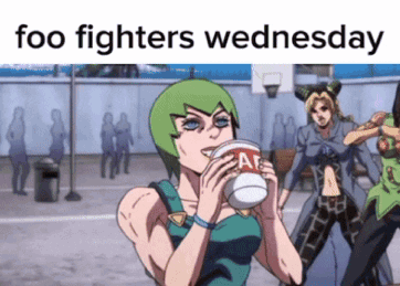 Girl Drinking From Cup Foo Fighters Wednesday