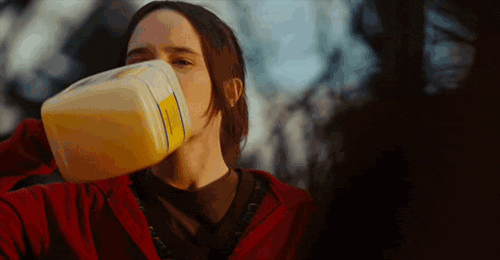 Girl Drinking Juice GIF