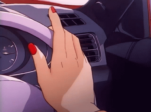 Girl Driving A Car Anime GIF