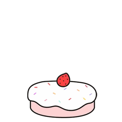 Girl Eating Cake with Strawberry