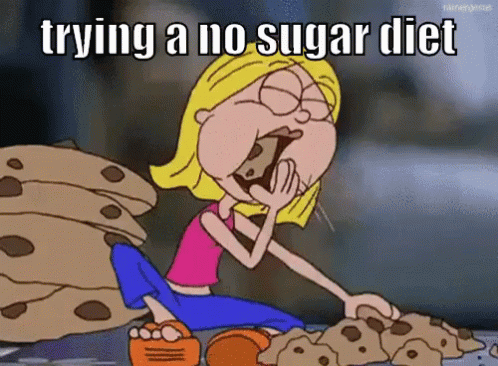 Girl Eating Cookies Trying No Sugar Diet