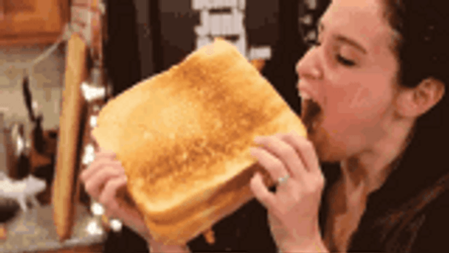 Girl Eating Idiot Sandwich GIF