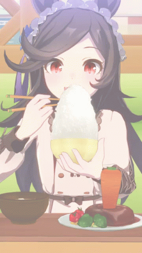 Girl Eating Rice With Chopsticks
