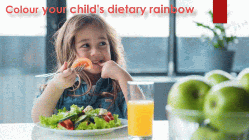 Girl Eating Salad Colour Your Child's Dietary Rainbow