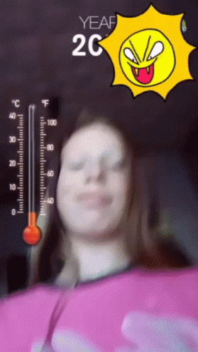 Girl Falling Because Of High Temperature GIF
