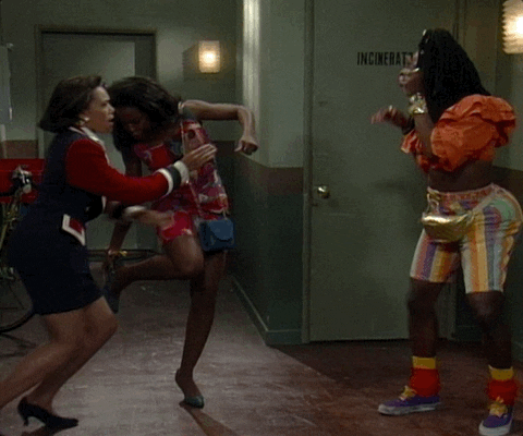 Girl Fight Big Built Lady Shadow Boxing GIF