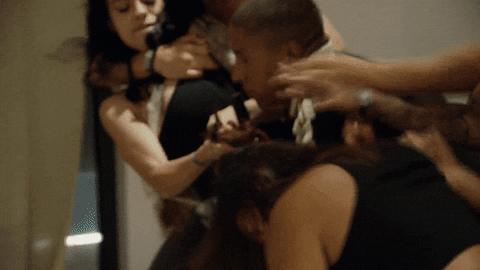 Girl Fight Hair Pulling Rumble GIF