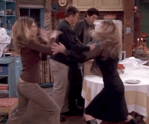 Girl Fight Jennifer Aniston Friends GIF
