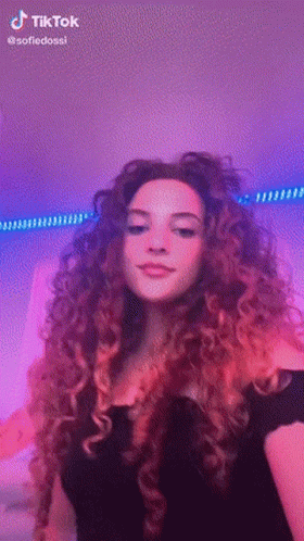 Girl Flexing Her Bedroom Led Light GIF