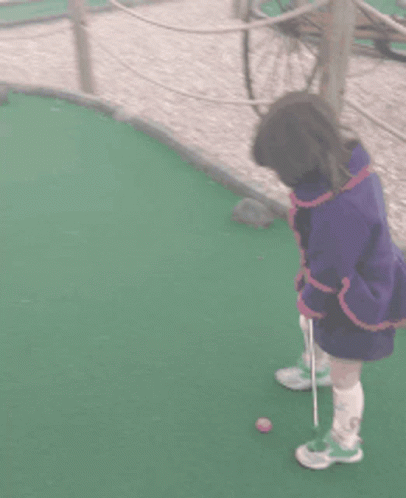 Girl Golf Swing And A Miss GIF