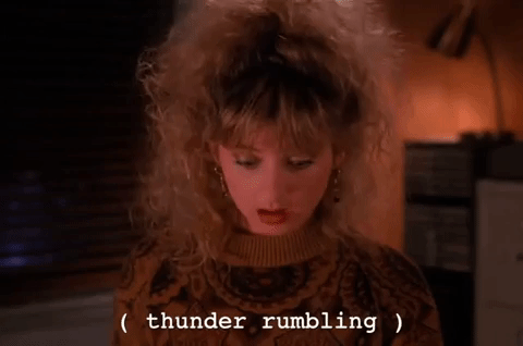 Girl Got Scared Thunder Rumbling GIF