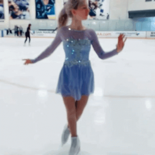 Girl Graceful Ice Skating  GIF