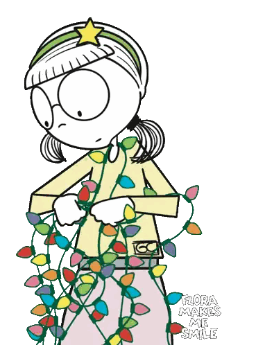 Girl Hanging Christmas Lights Almost There