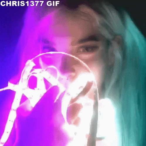 Girl Holding A Led Light GIF