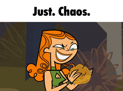 Girl Holding Apple with Just Chaos