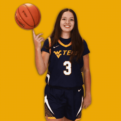 Girl Holding Basketball Number 3