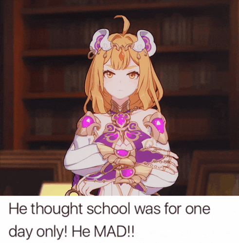Girl Holding Book Caption School Was One Day