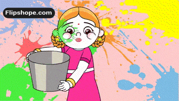 Girl Holding Bucket Flipshope.com GIF
