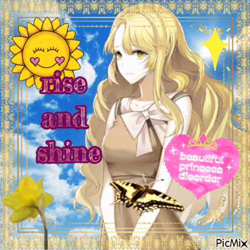 Girl Holding Butterfly Rise and Shine
