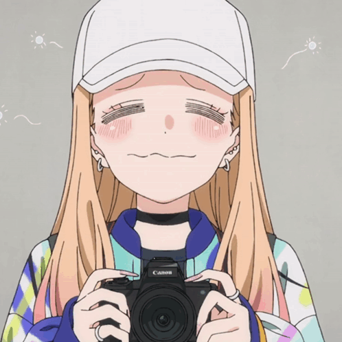 Girl Holding Canon Camera Making Face