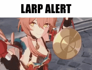 Girl Holding Gong Larp Alert GIF