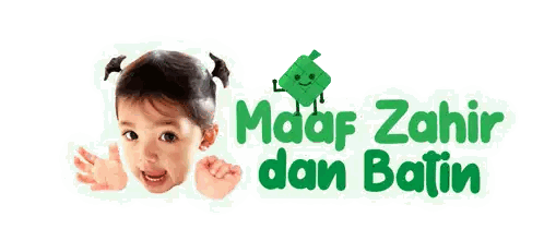 Girl Holding Green Cube with Maaf Zahir Dan Batin