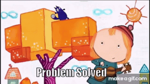 Girl Holding Guitar Saying Problem Solved GIF