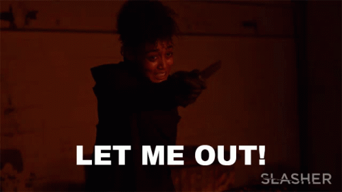 Girl Holding Knife Let Me Out GIF