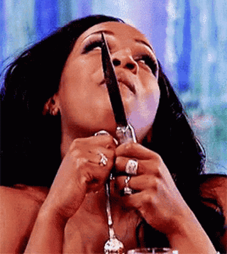 Girl Holding Knife You Didn't Have To Cut Me Off Meme GIF