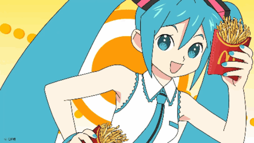 Girl Holding McDonald's Fries GIF